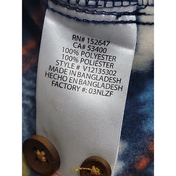 Valor Shirt Shacket Mens XL Aztec Fleece  Blue White Aztec Tribal Southwest - Picture 9 of 12